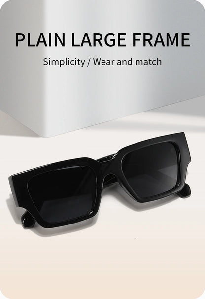 1 pair of square small frame printed fashion women's sunglasses sunglasses outdoor model posing glasses