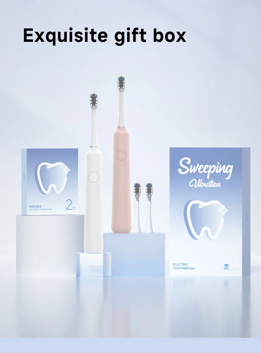 DOCOLAB Sonic Electric Toothbrush 3Gear Vibration Rechargeable Waterproof Teeth Whitening Cleaning Personal Care Appliance MT001