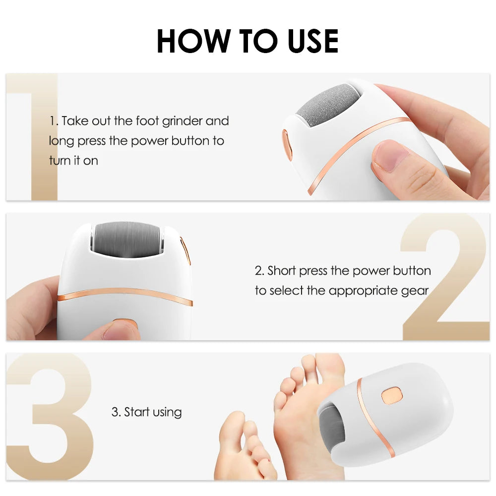 Electric Foot Grinder USB Charge Foot Callus Remover Pedicure Tools Foot File Feet Care Dead Heel Cracked Dead Skin Scrubber