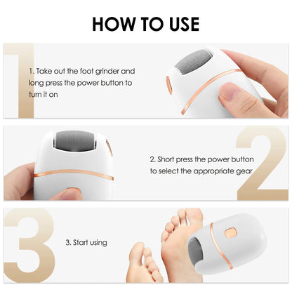 Electric Foot Grinder USB Charge Foot Callus Remover Pedicure Tools Foot File Feet Care Dead Heel Cracked Dead Skin Scrubber