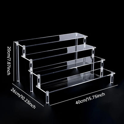 1-5 Tier Acrylic Display Stand Perfume Doll Clay Figurine Blind Box Storage Rack Transparent Ladder Makeup Organization W-2
