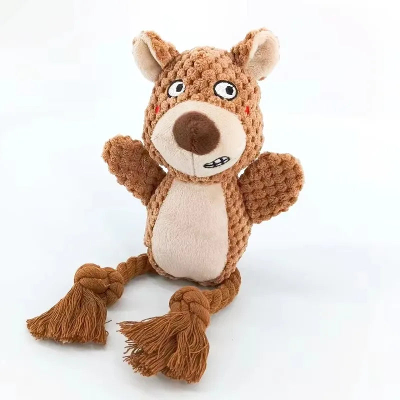 Stuffed Raw Small Dog Plush Interactive Toys Indestructible Bite Resistant Sound Puppy Toys Squeaky Dogs Rattle For Pet Supplies