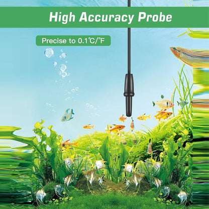 Digital Aquarium Thermometer With Suction Cup Accessories for 200 Liter Fish Tanks Pool Glass Heat Meter the 10-liter Terrarium