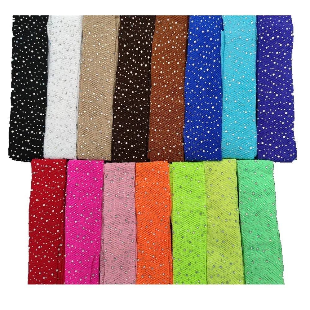 Child Fish Net Rhinestone Stretchy Tight Performance Costume Fishnet Legging Princess Baby Girls Shining Diamonds Mesh Pantyhose