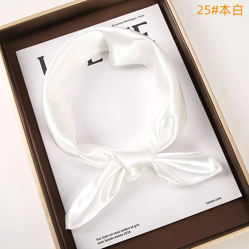 New Solid 60x60cm Square Scarf Single Imitation Silk Bright Light And Satin Performance Scarves Party Gift