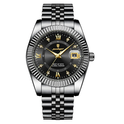 Men's Watch - Waterproof, Luminous Date, Quartz Stainless Steel Wristwatch with Box, Reloj Masculino