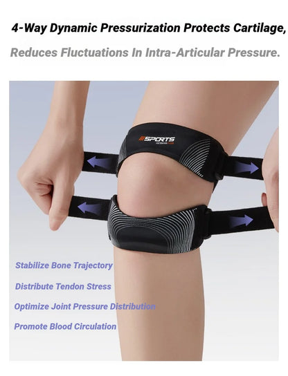 Patella Knee Brace Pro For Meniscus Adjustable Orthopedic Compression Patellar Tendon Support Strap With Pads Pain