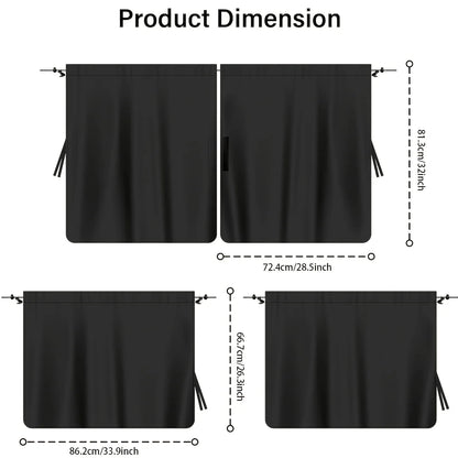 4pcs Car Privacy Curtain Set Window Shade for Travel Nap Night Camping - Detachable Simple Curtain for Vehicle Windows