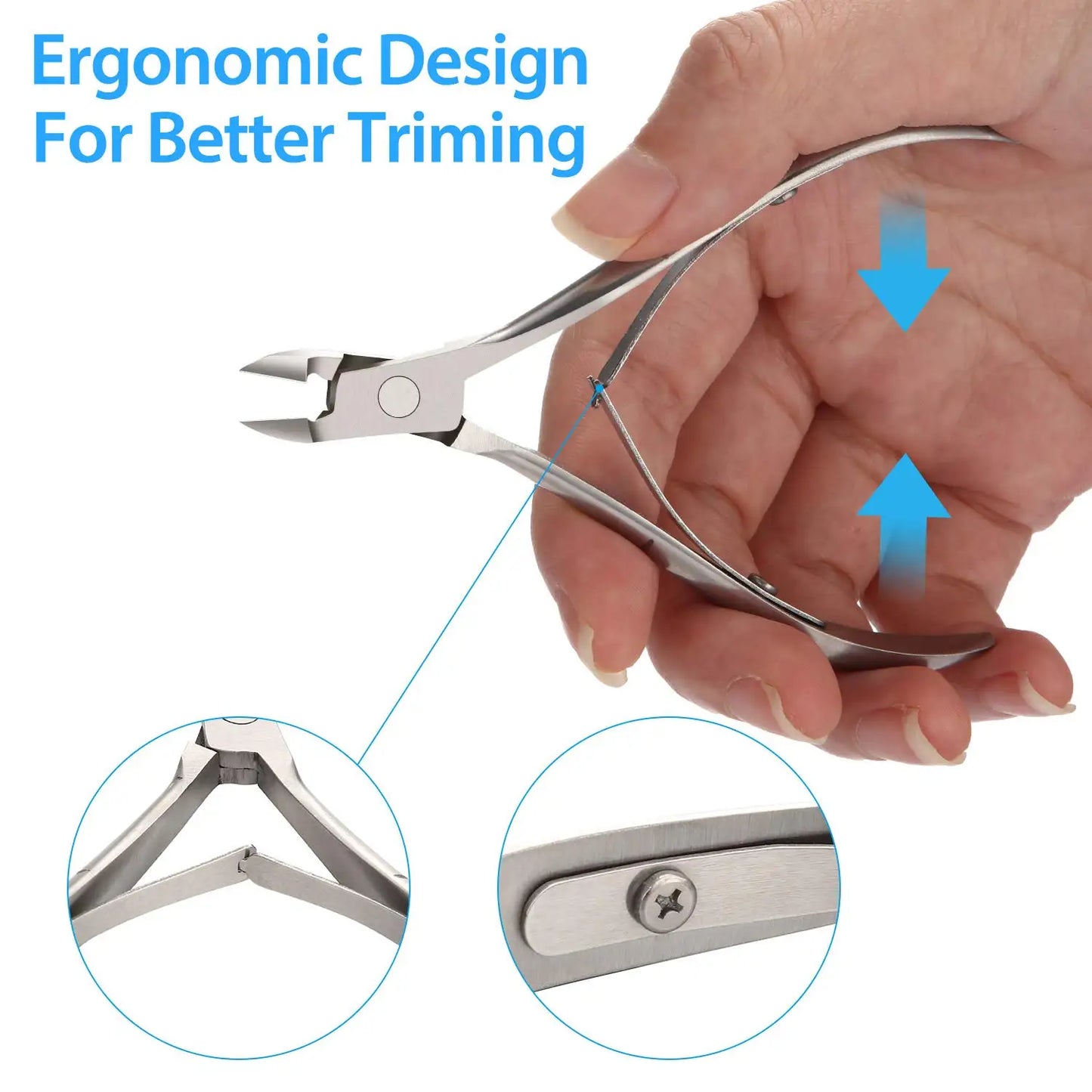1/3pcs Cuticle Nippers Cutter Stainless Steel Nail Cuticle Trimmer Remover with Pointed Blade Scissors Pedicure Manicure Tool