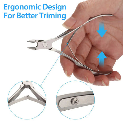 1/3pcs Cuticle Nippers Cutter Stainless Steel Nail Cuticle Trimmer Remover with Pointed Blade Scissors Pedicure Manicure Tool
