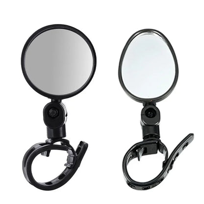 2pcs Adjustable Rotate Bicycle Auxiliary Rearview Mirror Handlebar Mount Wide-Angle Convex Cycling Rear View Mirrors Accessories