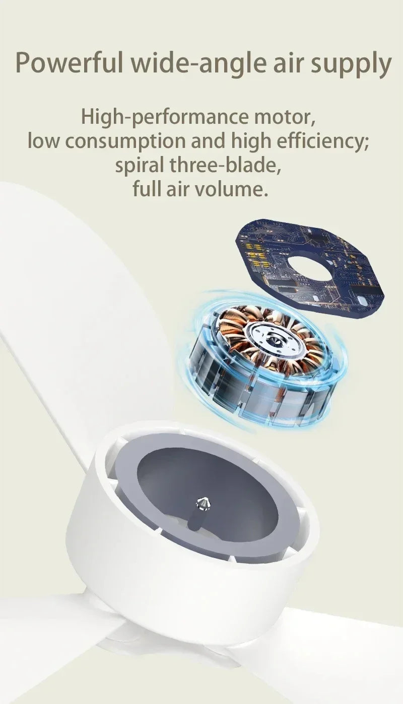 Portable Ceiling Fans Outdoor Camping Fan Tent Ventilator Cooler Rechargeable Electric Fan Remote Control LED Lighting