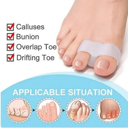 1 Pair Silicone Two Hole Toe Separator Gel Foot Finger Protector Bunion Orthopedic Hallux Valgus Guard Straightener Pedicure