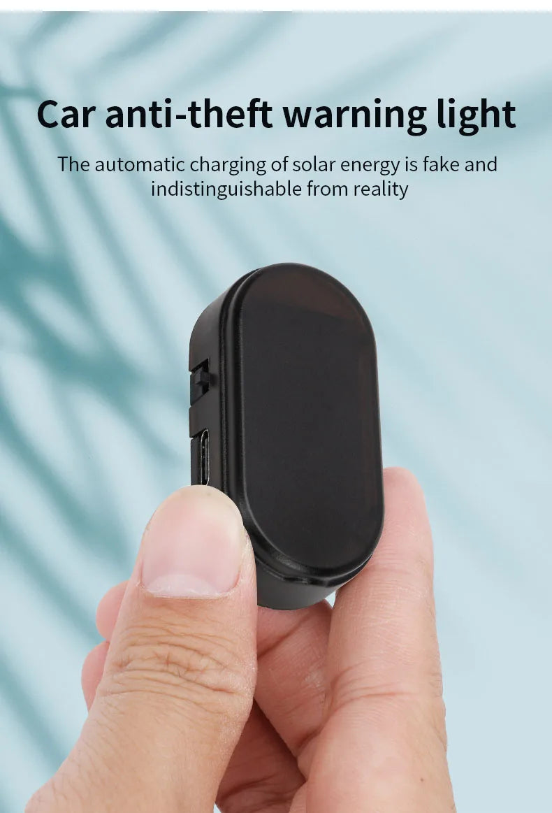 1pc Car Fake Security Light Solar Powered Simulated Dummy Alarm Wireless Warning Anti-Theft Caution Lamp LED Flashing Lights