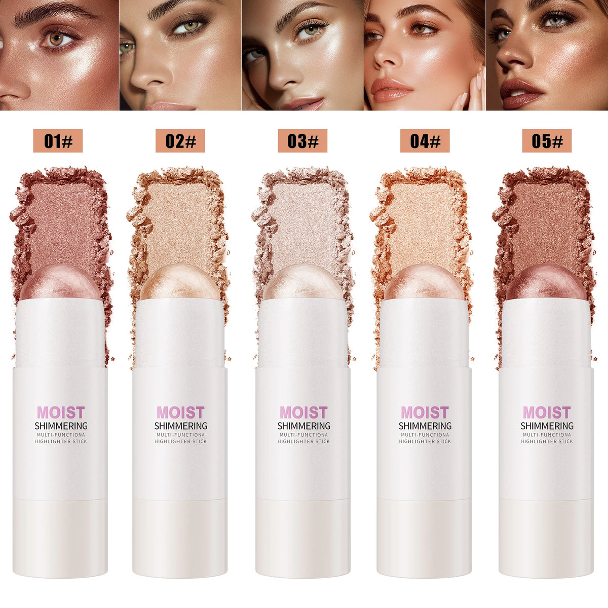 [Natural Glowup] 1pc Glowup Highlighter Stick | Natural Brightening Face Contour & Highlight Makeup, Medium Coverage, Buildable