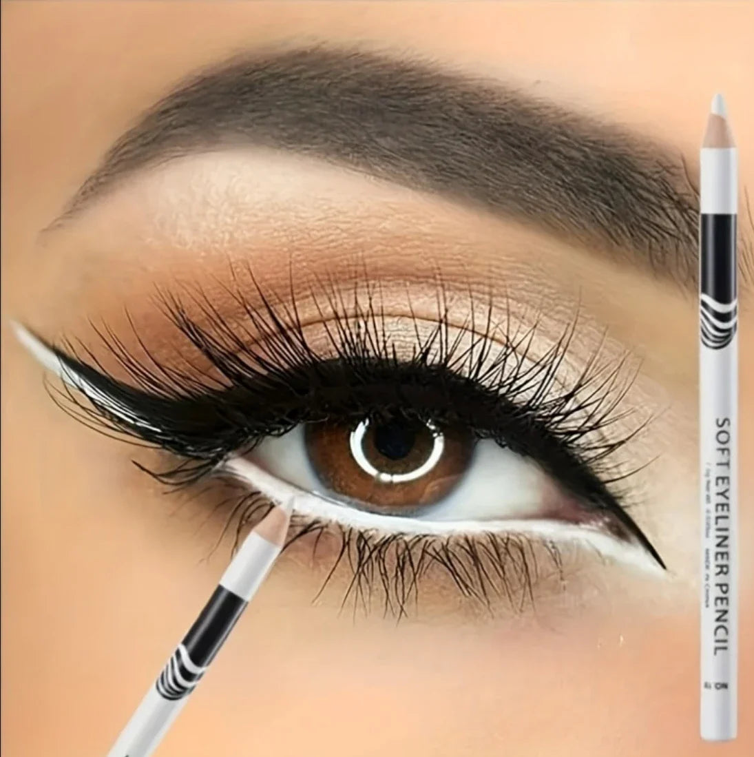Wooden Rod White Inner Eyeliner Pen Eyelid Under Crease Pen Matte White Pen Beauty Eyeliner Easy Coloring