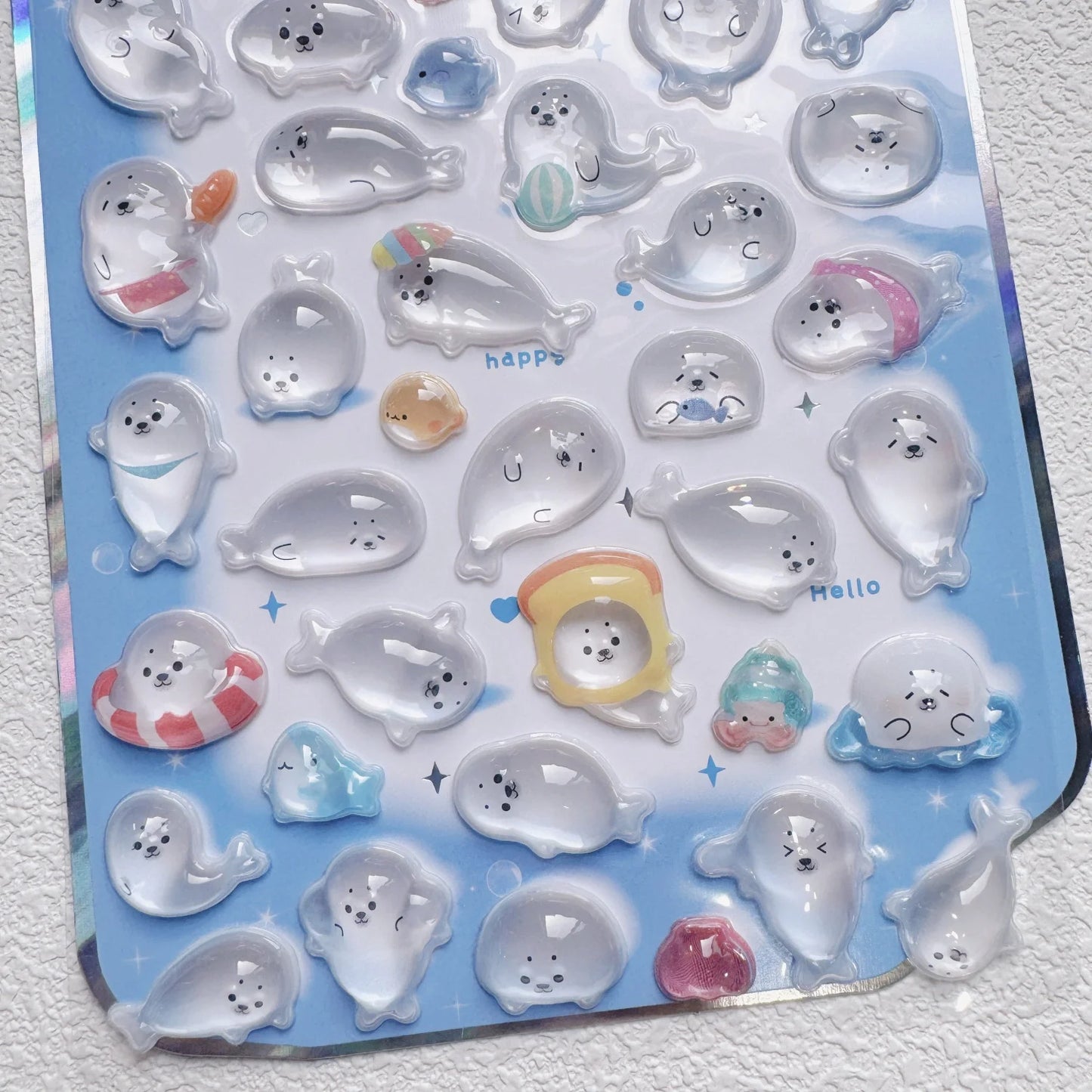 NEKONI Cute Animals Seal Bear Penguin 3D Stickers Scrapbooking DIY Journaling Stationery Diary Cute Stickers School Supply