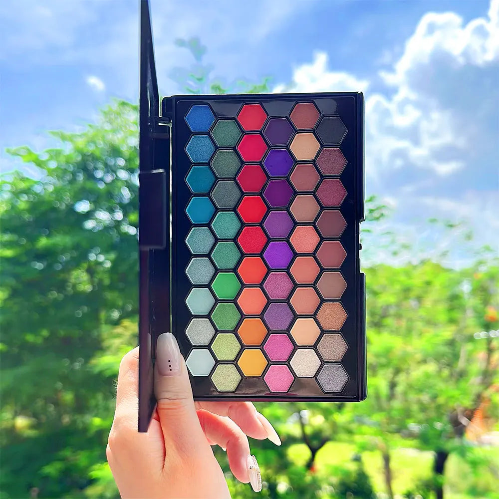 POPFEEL 54-Color Eyeshadow Palette - Versatile Earth Tones & Vibrant Rainbow Shades in One Compact - Create Endless Makeup Looks