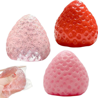 Strawberry Squishy Fidget Toy Slow Rebound Stress Relief Toy Cute Fruit Squeeze Toy Gift Perfect Desk Decoration for Kids Adults