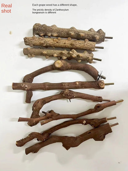 Pet Standing Stick Wild Grape Wood Pole Parrot Cockatiel Parakeet Station Board Bite Claw Grinding Toy Bird Cage Accessories