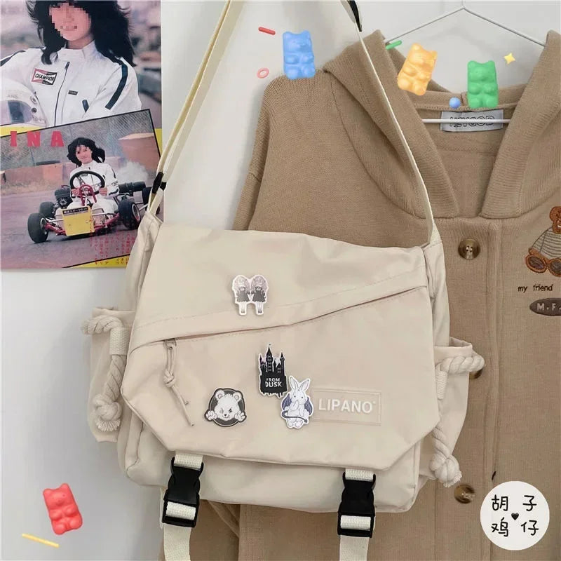 Vintage Postman Bag Versatile Handsome Work Style Art Shoulder Bag for Men and Women Crossbody Bag