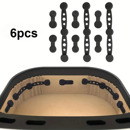 6pcs/2sets Magnetic Silicone Buckles for Air Fryer - Non-Stick Parch Clips, Magnetic Fasteners, Compatible with /Air Fryer Ovens