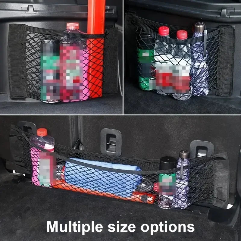 Universal Car Storage Bag Double Mesh Trunk Storage Net Car Built-in Storage Bag Car Fixed Net Anti-Slip