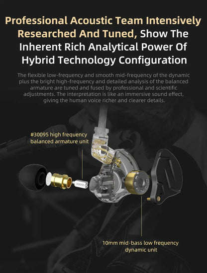 KZ ZSN PRO X Metal In Ear Earphone 1BA 1DD Hybrid Drive HIFI Sport Noise Cancelling Earbud Headset KZ ZSNPROX ZES ZEXPRO DQ6S