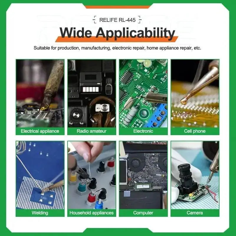 RELIFE RL-445 0.3/0.4/0.5/0.6mm High Purity Rosin Core Solder Wire for Mobile Phone Electronic Parts Repair Solder Wire Tool