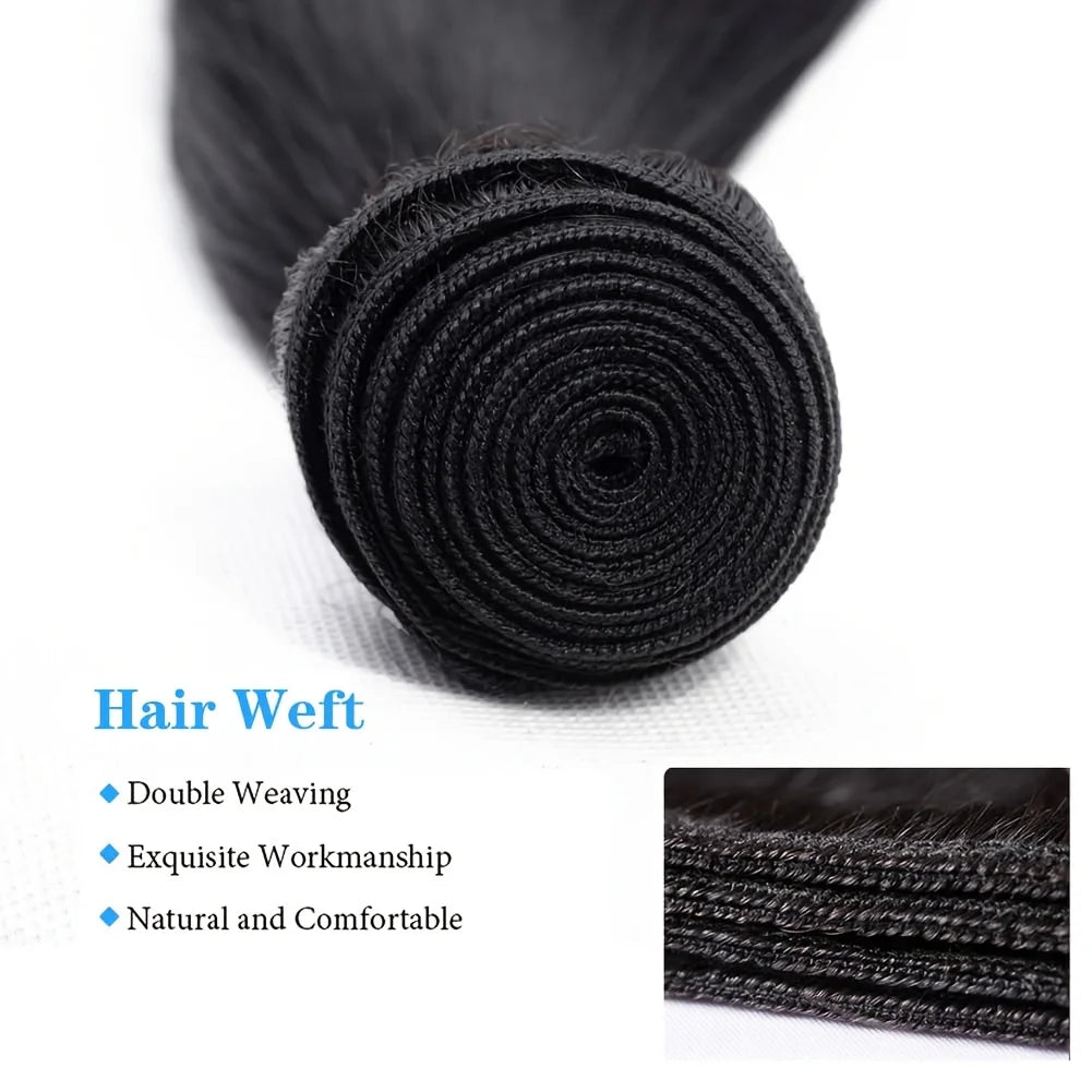 30 32 Inch Bone Straight Bundles Human Hair 100% Unprocessed Raw Remy Hair 3 4 Bundles Brazilian Extension Double Weft For Women