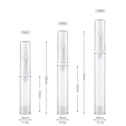 5/10/15ml Clear Foundation Dispenser Bottle Portable Travel Essence Sample Container Airless Vacuum Eye Gel Cream Empty Tubes