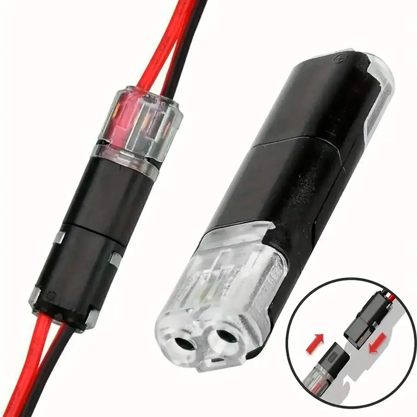 20/30/50/100 Pieces of Locking Plug-In Dual-Wire Led Connectors, 2-Pin 2-Way Universal Compact Cable Connectors