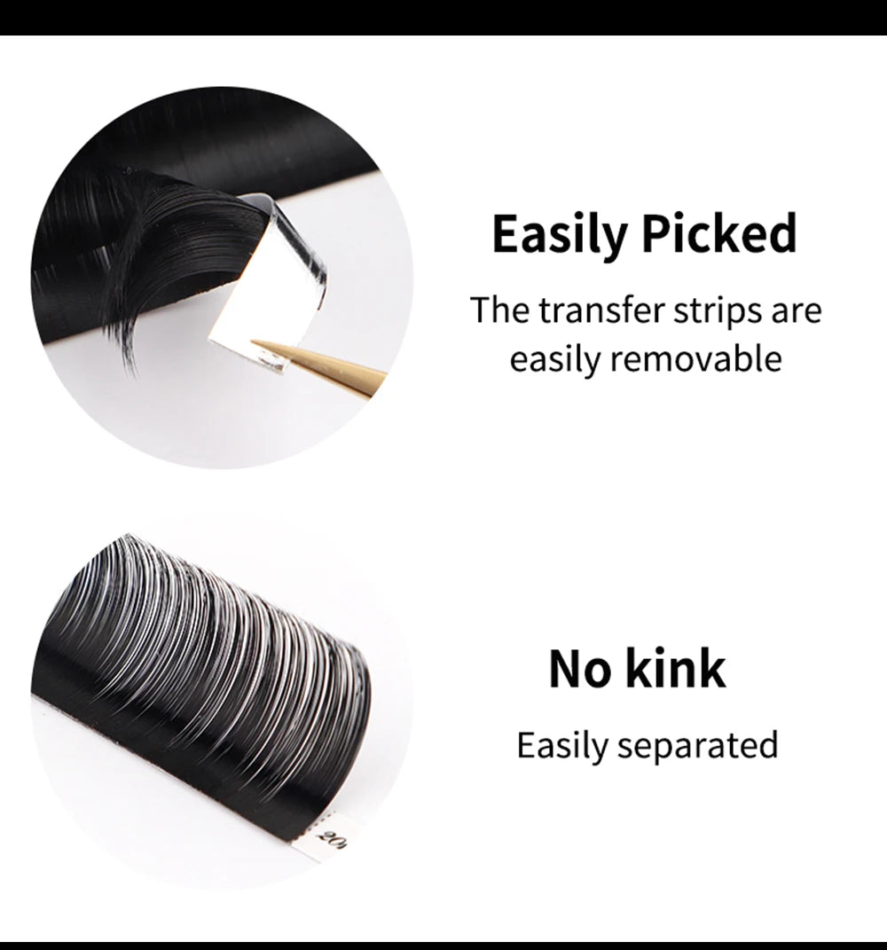 1 pc 0.03-0.20mm C/CC/D/DD Curl Eyelash Extension Thin and Soft Material Volume Lash Individual Eyelashes Premium Fake Lashes