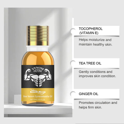 Bee Venom Gynecomastia Oil For Men Breast Shaping Breast Massage Serum Breast Tighten Oil Male Skin Body Moisturizing Care