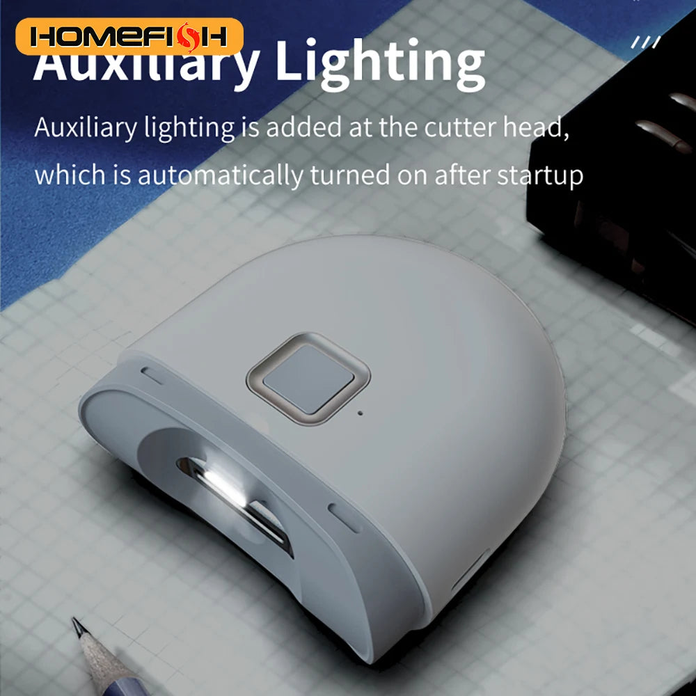 With Light Rechargeable Electric Nail Clipper - Automatic Grinding Polishing Trimmer Cutter for Baby Adult Manicure