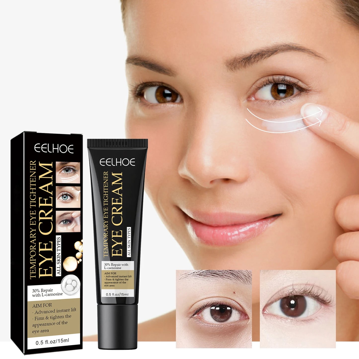EELHOE Eye Firming Cream for Dark Circles Removal Anti Bags Under the Eyes Moisturizing Eye Contour Nourishing Eye Repair Cream