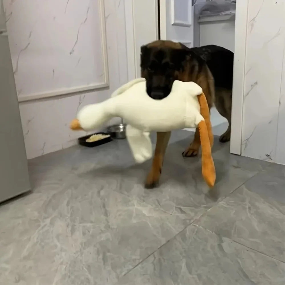 Large Plush Realistic White Goose Duck Dog Toy - Soft Durable for Chew & Play, Cute Interactive Pet Supplies, Best Fun Companion