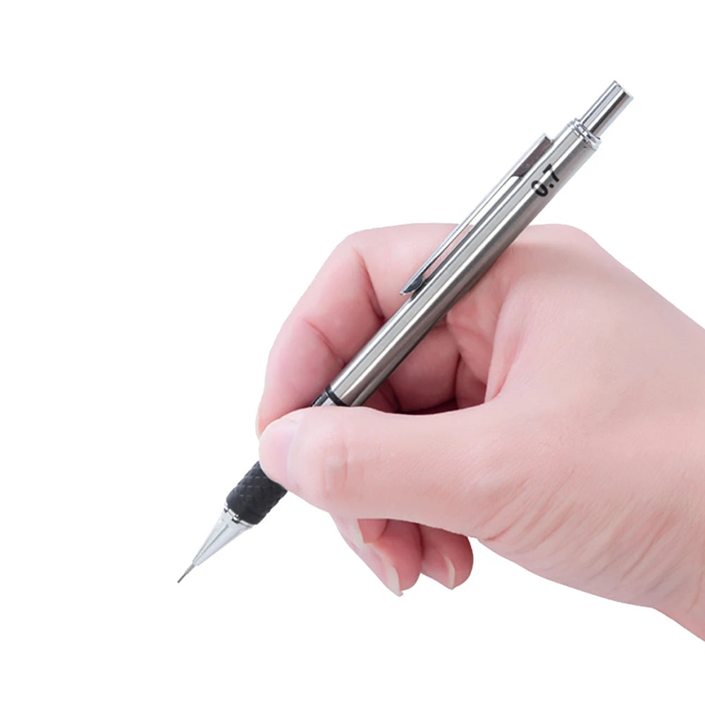 Metal Mechanical Pencil Set with Pencil Grip Leads Art Drawing Student Office Supplies 0.5/0.7/0.9/2.0mm Automatic Pencil