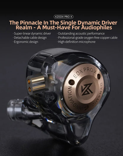 KZ EDX PRO X Dynamic Drive Earphone HIFI Bass Music Earbud Sport Noise Cancelling Headset KZ EDXPROX ZSTX ZSN PRO ZAS EDA ZVX