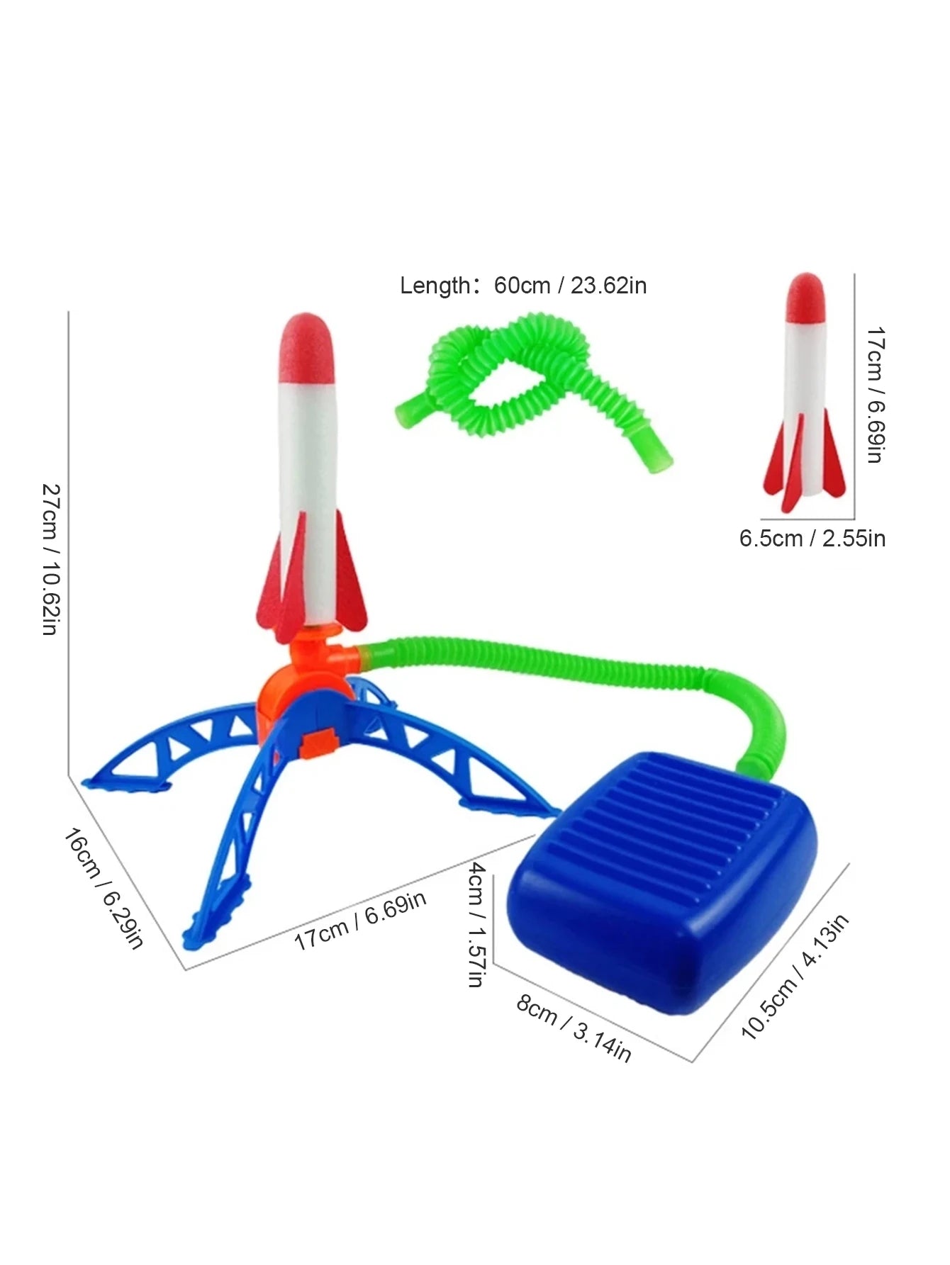 Flying Rocket Launch Cannon Foot Stepping Soaring Rocket Foot Stepping Toy Outdoor Flying Cannon Foot Stepping Children's Toy