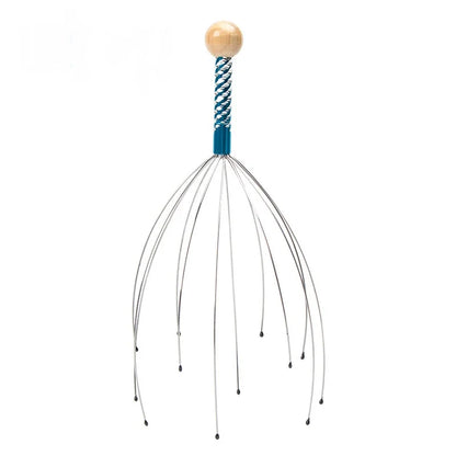 Relax Octopus Head Massager Stainless Steel Engraved Head Relaxer Brain Massage Claw Scalp Scratcher Itch Reliever Random Color
