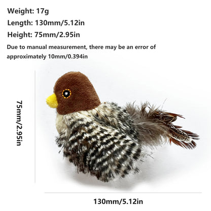 Cat interactive toy electric simulated bird chirping plush cat toy pet feather teaser bird-shaped toy