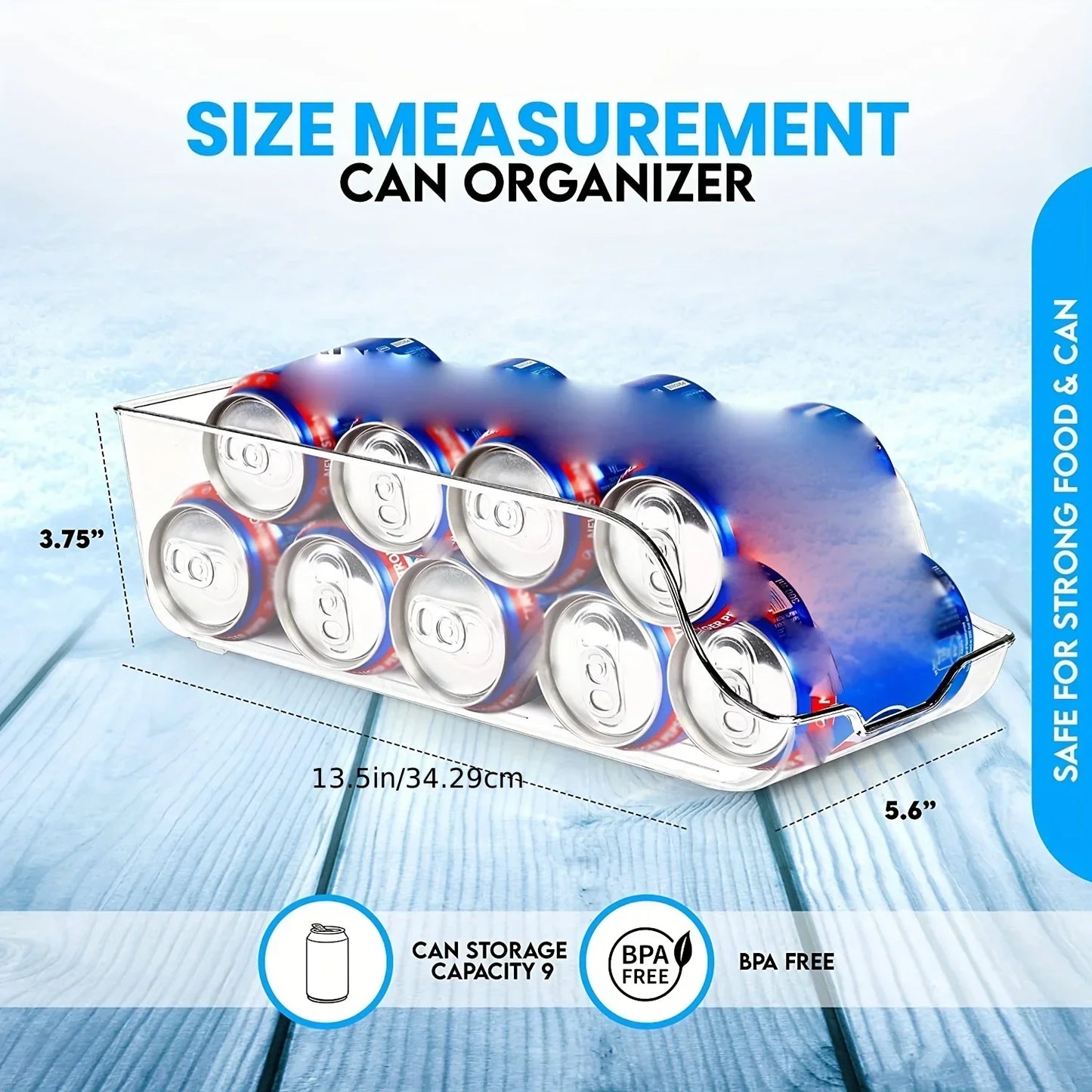 Refrigerator Storage Box Fridge Organizer Kitchen Storage Cans Soda Cans Storage Cans Basket Storage Containers Pantry Organizer