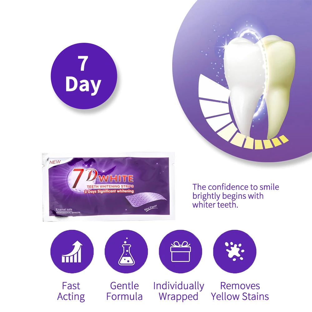 Purple Teeth Whitening Strip No Sensitive Teeth Bleaching Strip Colour Corrector Instant Teeth Clean Strip,At-Home Teeth Whiter
