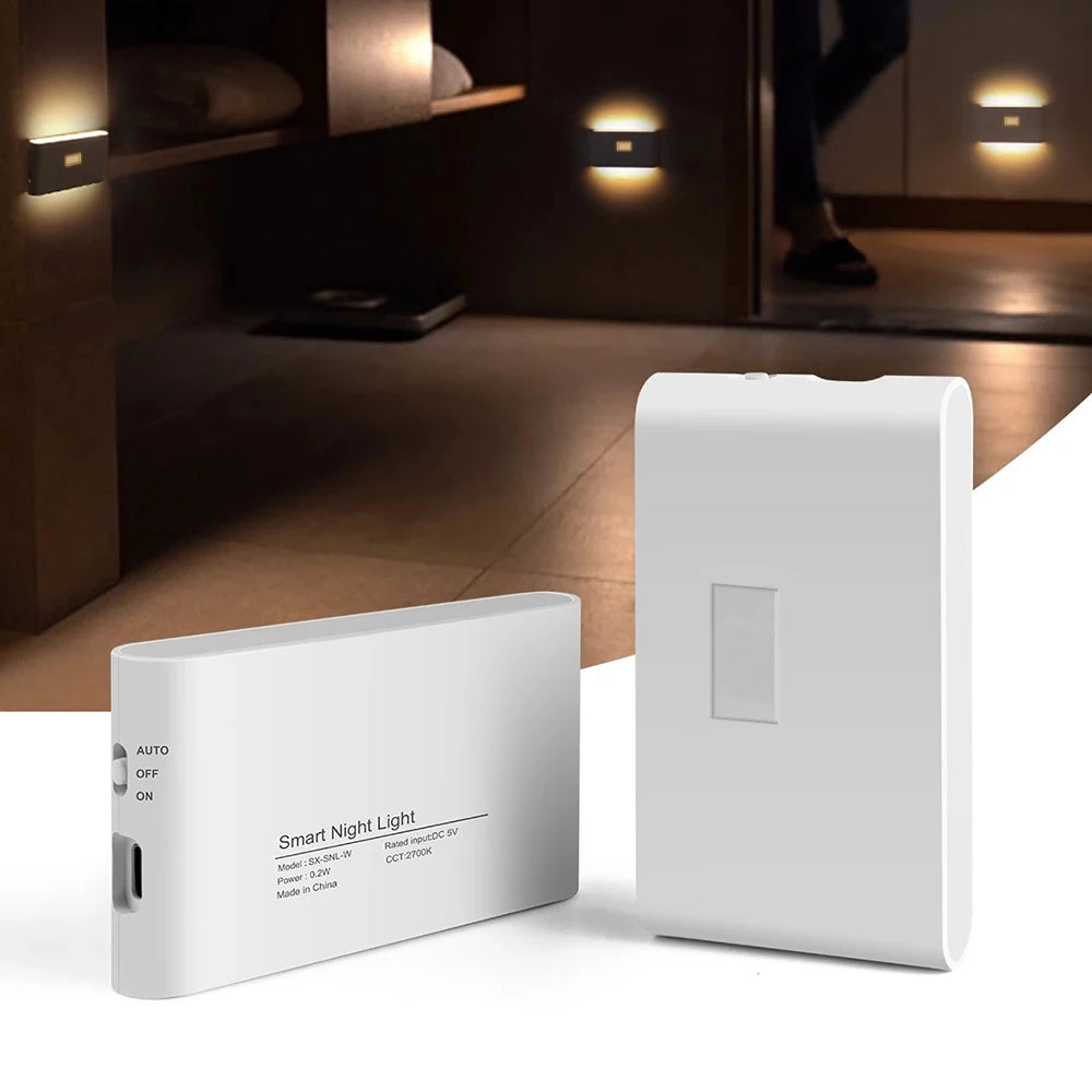 Motion Sensor Smart Led Night Light, Square Lens Eye Protection Bedside Lamp,for Wardrobe,Living Room,Bedroom,Staircase,Camping