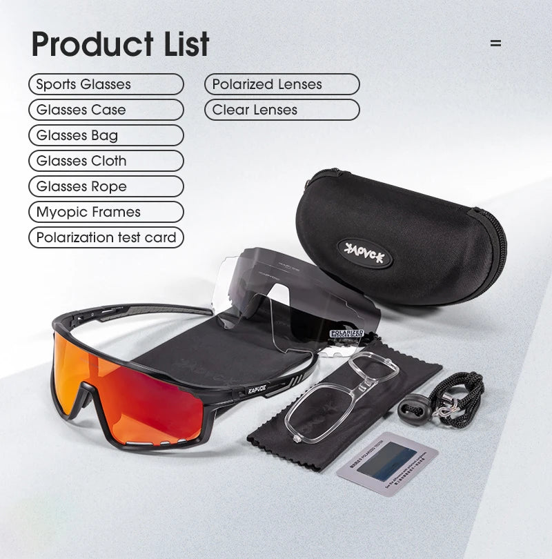 Kapvoe Cycling Glasses MTB Riding Running Sunglasses UV400 Skiing Fishing Climbing Goggles Man Woman Bike Bicycle Eyewear