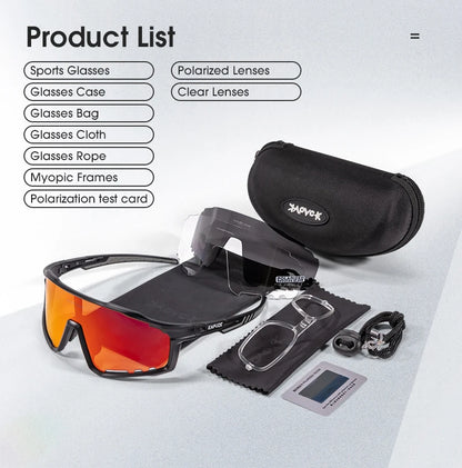 Kapvoe Cycling Glasses MTB Riding Running Sunglasses UV400 Skiing Fishing Climbing Goggles Man Woman Bike Bicycle Eyewear