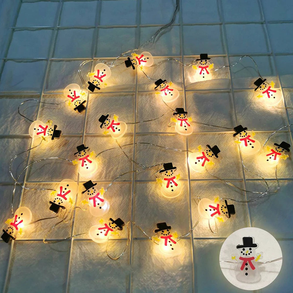 Runtowo Santa Claus Snowman LED Light String Christmas Decoration For Home Xmas Tree Ornament 2025 Navidad Gift 2026 New Year
