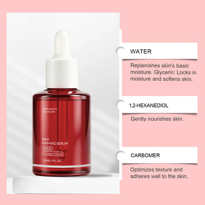 NAD+ Firming Serum Collagen Extract & Peptides Facial Serum Improve Skin Elasticity for Smoother Suitable for All Skin Types30ml