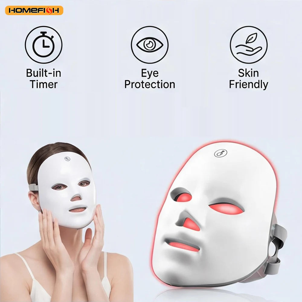 7-Color LED Face Mask – Light Device for Home Use, Skin Beauty Tool